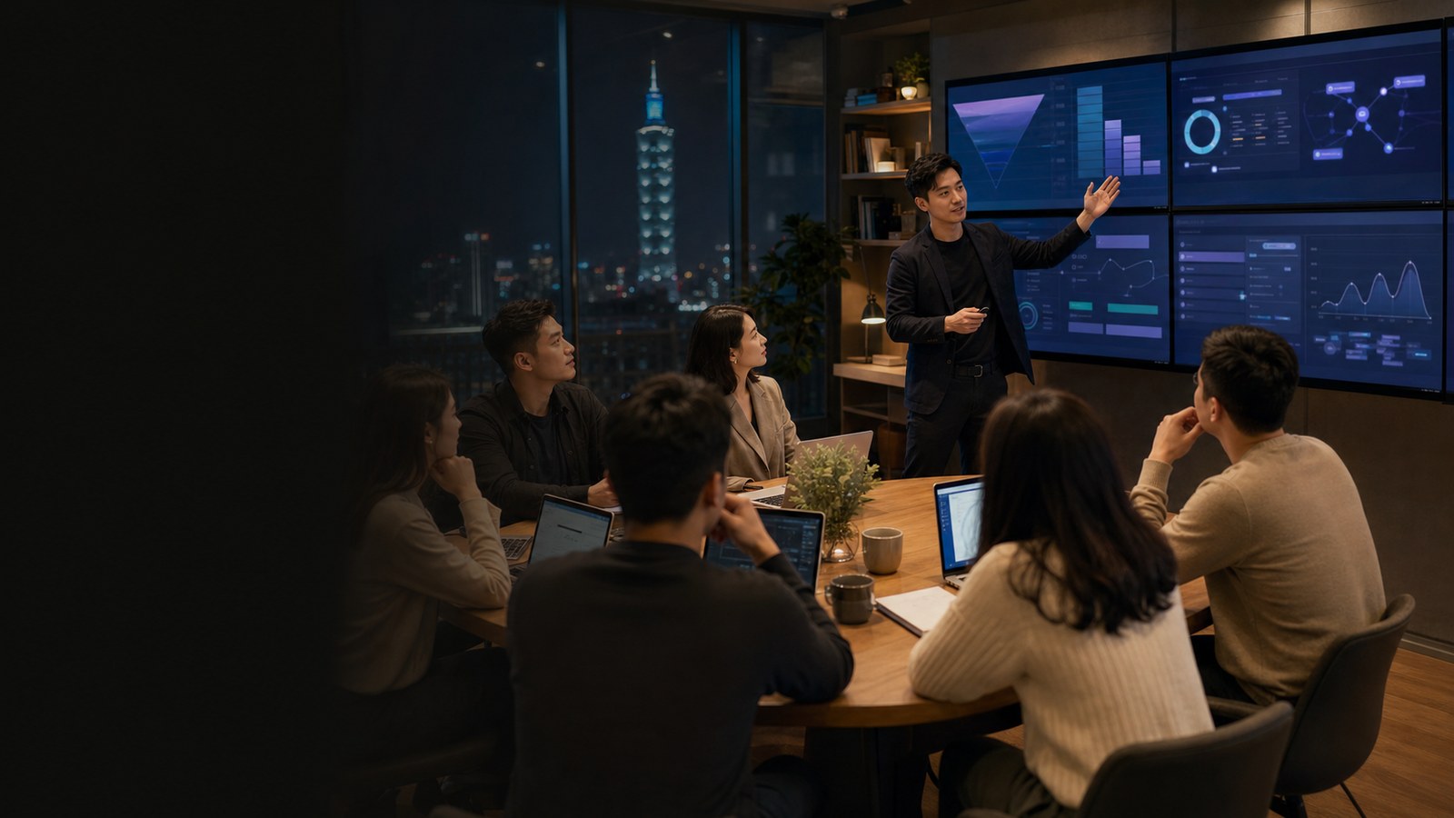 AI 行銷課程招生系統工作桌與策略白板