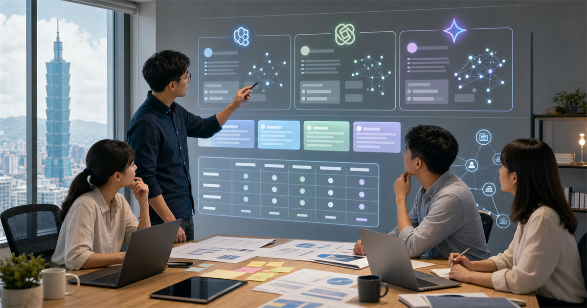 台灣中小企業團隊檢視 AI 搜尋競品可見度矩陣