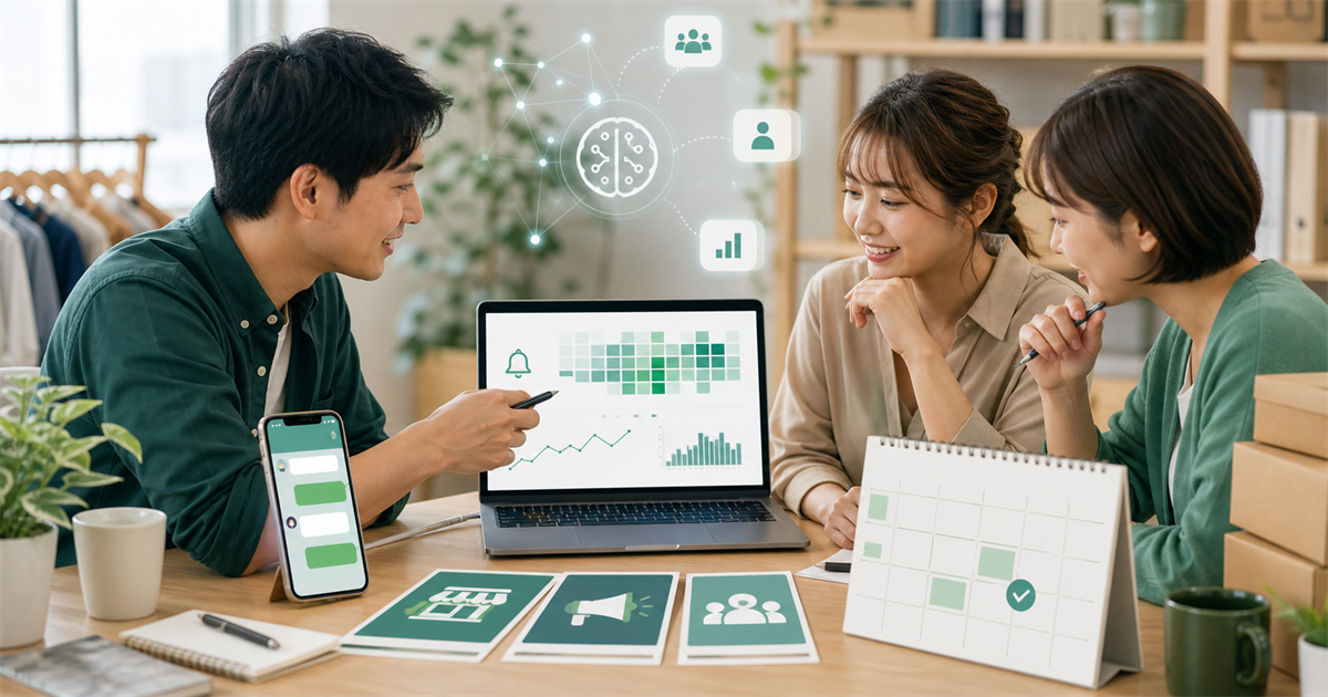 台灣中小企業團隊查看 LINE 推播時間與互動資料的 AI 行銷儀表板