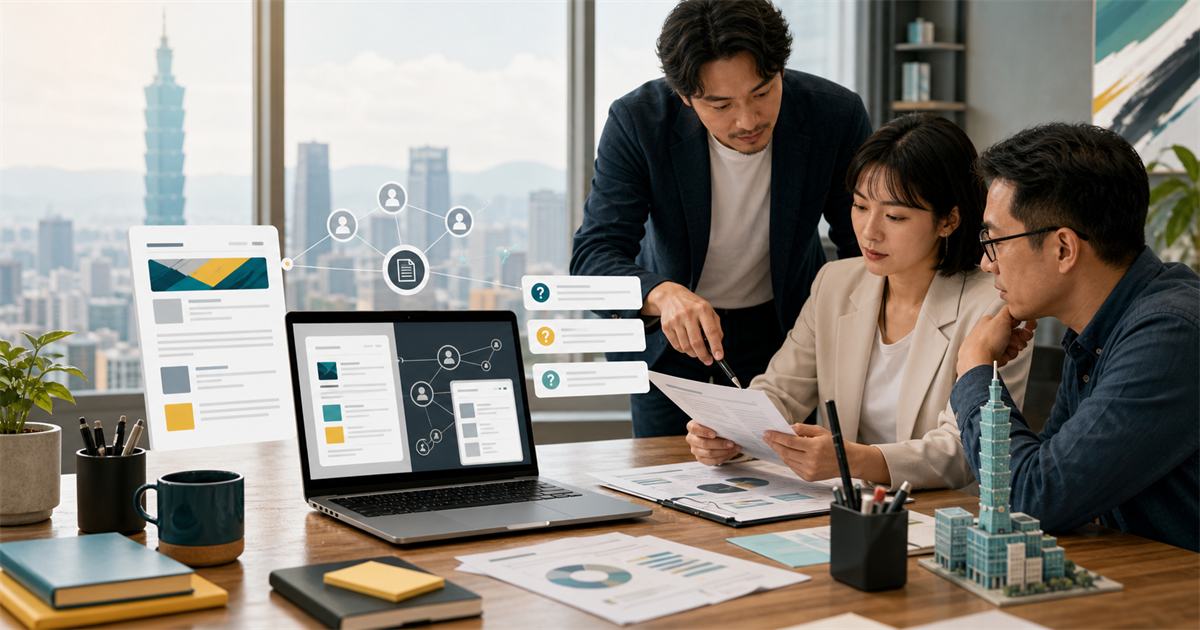 台北 B2B 團隊檢視 LinkedIn 電子報、AI 引用節點與商機追蹤資料