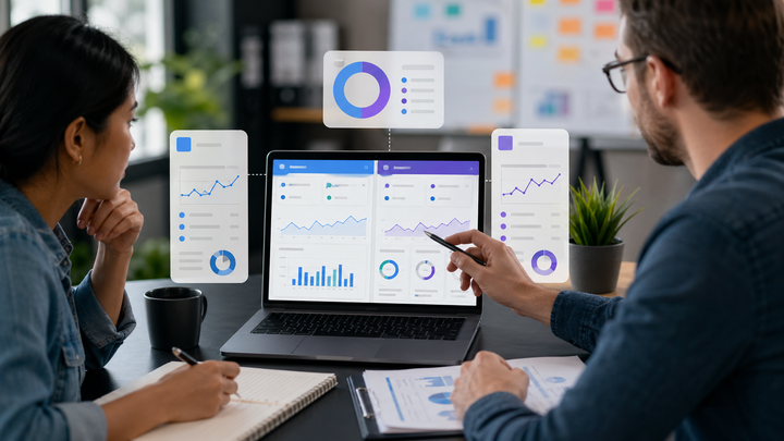 中小企業在儀表板上比較Google Ads與Meta Ads測試結果