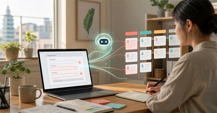 台灣中小企業行銷人員查看表單錯誤訊號，AI 將漏單線索整理成 CRM 跟進任務