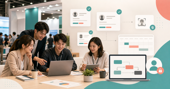台灣中小企業團隊在展會後整理名單、同意紀錄與 CRM 跟進流程