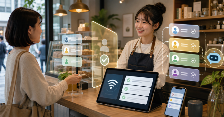 台灣小型店家櫃台用平板管理 WiFi 行銷同意與 AI 名單分流